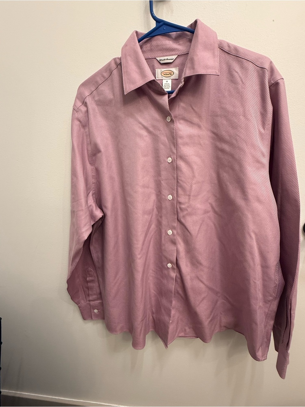 Talbots Women’s Wrinkle Resistant Dress Shirt in Dusty Rose size 16